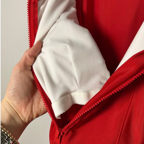 TSLA Front Zipper Front Closure Hidden Cami Red Scoop Neck Top Women's XL - Picture 5 of 5